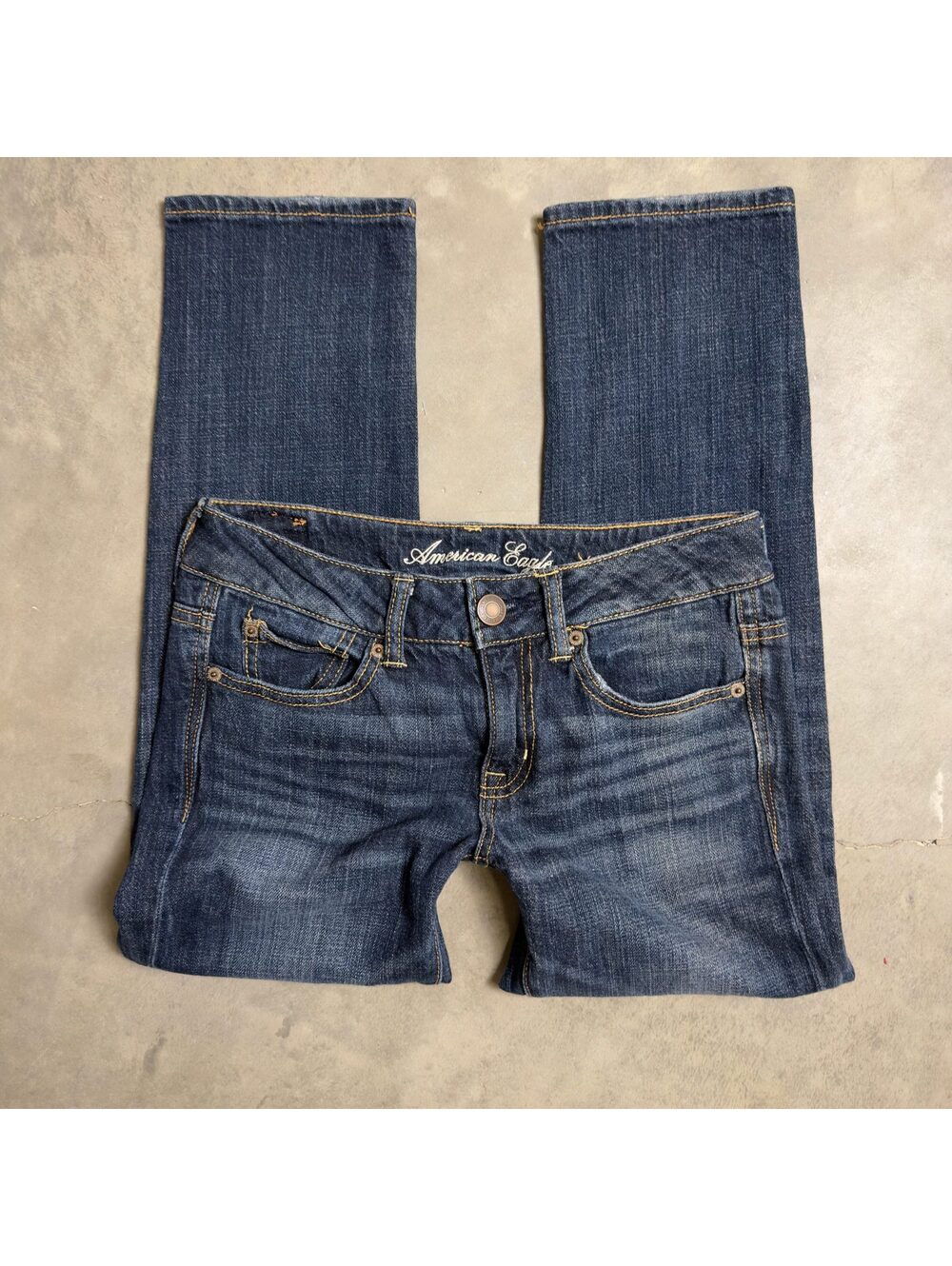 American Eagle Boy Fit Baggy Jeans Womens 00 Blue